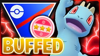 BUFFED 100 XL Machop SHOULDNT hit this HARD in the Great League  GO BATTLE LEAGUE [upl. by Genevra758]