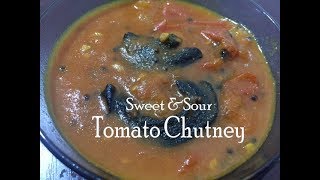 SweetSour Tomato Chutneyবিলাহিৰ টক How to make Tomato ChutneySide dish IdliDosaChapathi [upl. by Tamra185]