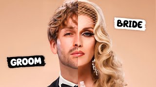 Groom to Bride Makeup Transformation Tutorial [upl. by Nonna]