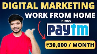 Digital Marketing Work From Fome Jobs  12th Pass Jobs  Paytm off Campus Drive 2024 [upl. by Ilecara]