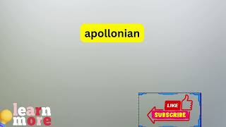 How to Pronounce apollonian [upl. by Allimaj]