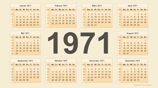 Kalender 1971 [upl. by Milt]