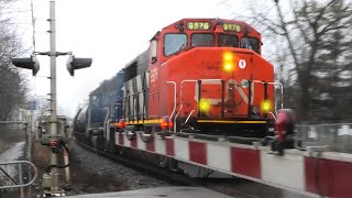 4K Canadian National Train 532 Howling through the Mist in Brockville [upl. by Thibaud]