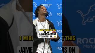 Jameson Williams reaction to getting the game ball after the Lions win vs Rams 😂 [upl. by Acinoed]