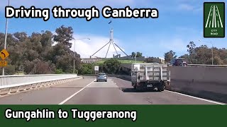 Driving through Canberra from Gungahlin to Tuggeranong via Civic Woden 4K [upl. by Tabor]