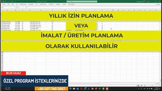 Takvim Planlama  Create a Calendar in Excel VBA Part  1 [upl. by Quickman]