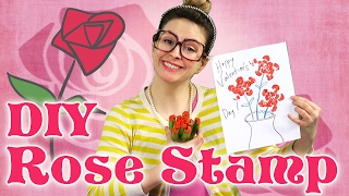 DIY Rose Stamp  Valentines Day DIY Part 2  Arts and Crafts with Crafty Carol [upl. by Aihselat]