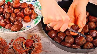 Recette FACILE de CHATAIGNES GRILLEES au FOUR 🌰🌰🌰 MARRONS CHAUDS [upl. by Amekahs]