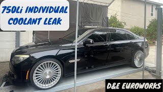 Coolant Leak N63 2011 BMW F02 750li Individual Leaky Water Pump [upl. by Grail]