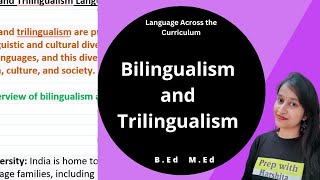 Bilingualism and Trilingualism  Language Across the Curriculum [upl. by Geldens]