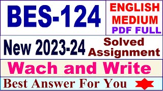 bes 124 ignou solved assignment 2023  bes 124 solved assignment 202324 English  ignou BED bes124 [upl. by Zoarah]