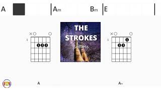 THE STROKES Selfless FCN GUITAR CHORDS amp LYRICS [upl. by Nywloc748]