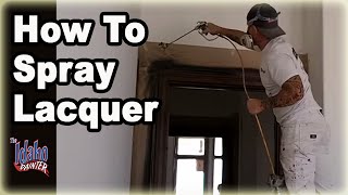 Spraying Lacquer How To Spray Lacquer w Airless Sprayer [upl. by Eimrots]