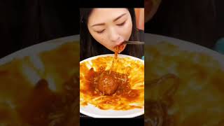 EATING SPICY NOODLES  MEATBALL [upl. by Turrell]