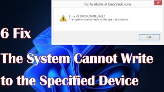 The System Cannot Write to the Specified Device  6 Fixes [upl. by Auqined]