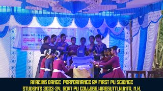 Amazing dance Performance by First PU Science Students 202324Govt PU CollegeHireguttiKumtaUK [upl. by Erialcyram]