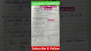 Lipschitz Condition  Ordinary Differential Equation shorts csirnet ode [upl. by Htiel]