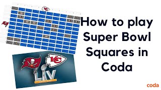 How to play Super Bowl Squares in Coda free template  Tutorial [upl. by Small]