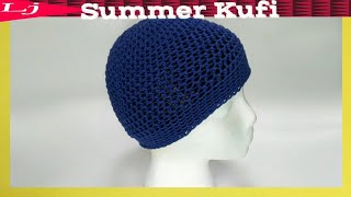 Spring crochet cotton beanie  Crochet Kufi Cap [upl. by Sela]