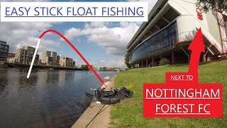 RIVER TRENT  EASY FREE STICK FLOAT FISHING  Nottingham Forest FC  Roach Fishing  Urban Fishing [upl. by Amo]