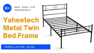 Yaheetech Metal Bed Frame w Scroll Detailing Installation Guide bedframe [upl. by Ztnaj38]