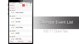 How to access the event list view in Calendar app on iOS 71  iPhone Hacks [upl. by Goodwin]