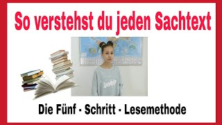 So VERSTEHST du JEDEN SACHTEXT  mit der FünfSchrittLesemethode ganz einfach  Schlau gefragt [upl. by Elna]