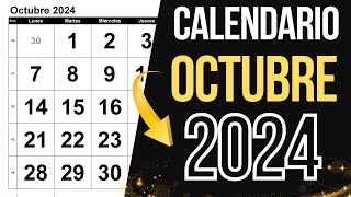 ➥ CALENDARIO OCTUBRE 2024  DATOS DEL MES DE OCTUBRE 2024 [upl. by Erv]