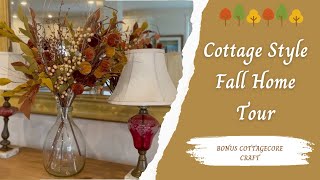 COTTAGE STYLE FALL HOME TOUR and a Fun and Easy COTTAGECORE CRAFT cottagestyle cottagecore [upl. by Adnawaj795]