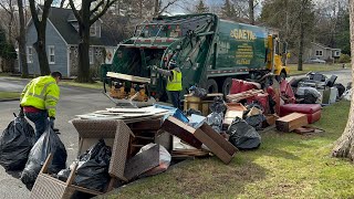 Garbage Truck VS MASSIVE Flood Cleanup Bulk Piles [upl. by Atilrak]