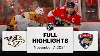 NHL Highlights  Predators vs Panthers  November 7 2024 [upl. by Hurd]