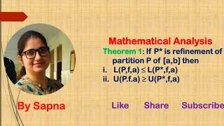 Theorem 1 based on Riemann Stieltjes Integral by Sapna [upl. by Notelrac]