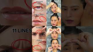 📛🤯antiageing face yoga glowing skin11lineshooded eyesmile line jowls try it daily🤯️shorts [upl. by Ettener]