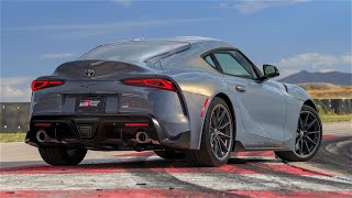 2023 Toyota GR Supra A91MT Edition  Track Driving Exhaust Sound amp Exterior details [upl. by Genesia420]