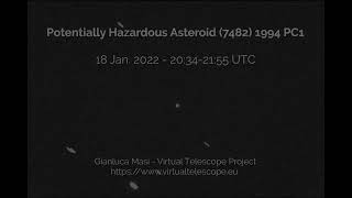 Potentially Hazardous Asteroid 7482 1994 PC1 close encounter flyby [upl. by Yxor]