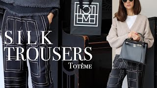 Styling Silk Trousers by Totême for Transitional Weather  Why I Sent Them Back [upl. by Niamor]