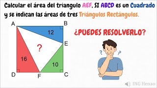 😱🤓🤔¿PUEDES RESOLVER ESTE PROBLEMA DE OLIMPIADAS MATEMATICAS GEOMETRIA 👀AREAS👀😁😁 [upl. by Akoyin]