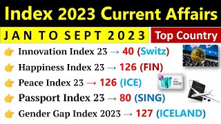 Index 2023 Current Affairs  सूचकांक 2023  Important Index 2023  Current Affairs 2023  Indologus [upl. by Dorkas]