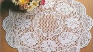 Crochet motif patterns for tablecloth Part 4 How to crochet tablecloth Diy crochet tablecloth [upl. by Lemire]