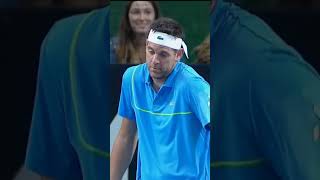 Djokovic imitates Nadal in Del Potro exhibition match tennis 2024 usa uk españa serbia [upl. by Gayn]