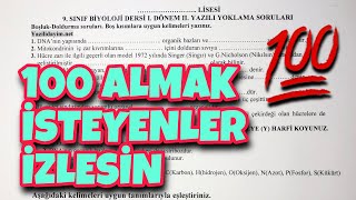 9Sınıf Biyoloji 1Dönem 2Yazılı [upl. by Yole]