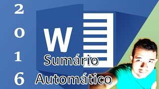 COMO FAZER UM SUMÁRIO AUTOMÁTICO NO WORD 2016 [upl. by Dibbell]