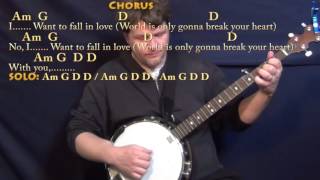 Wicked Game Chris Isaak Banjo Cover Lesson in G with ChordsLyrics [upl. by Nosraep]