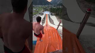 We turned a Ski Jump ramp into a Huge Slip’N’Slide [upl. by Estella]