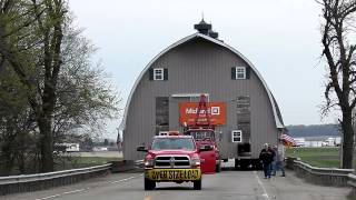 TRANSPORTING A HUGE BARN 4 LANES WIDE 10X SPEED HD [upl. by Airdua]