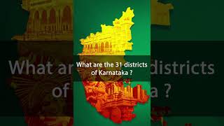 What are the 31 districts of Karnataka Karnataka Map [upl. by Crocker496]