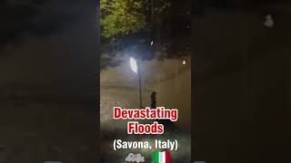 Devastating floods  Savona Italy flood hurricane short [upl. by Lasonde]