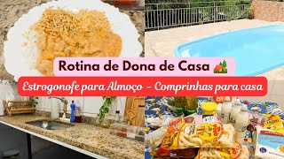 Rotina de dona de casa 🏕  Dia de Mercado  Mini Comprinhas para casa  Estrogonofe para o Almoço [upl. by Nowd]