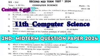 11th Computer Science 2nd Mid term question paper 202411th ComputerScience important questions 2024 [upl. by Ahto595]