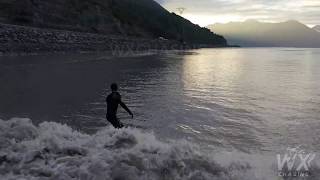 Bore Tide Surfing the Alaskan Bore on the Turnagain Arm Bird Point during unusually large tides 2 [upl. by Aileme]